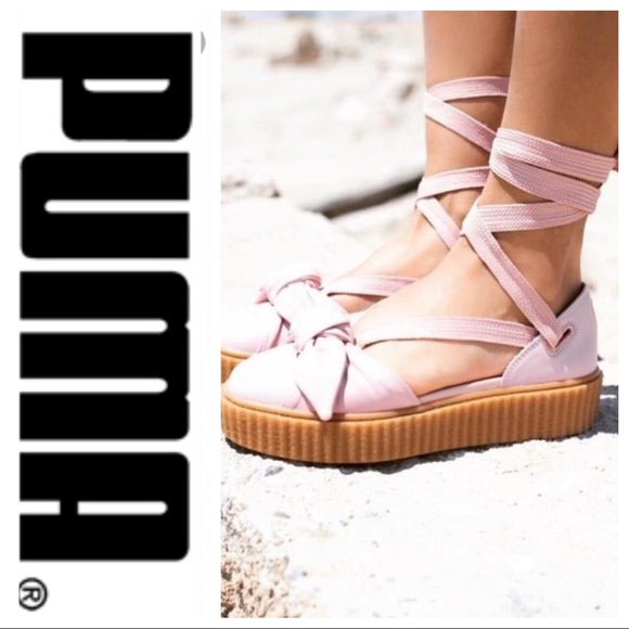 Puma Shoes - 💕SALE Puma Fenty Pink Bow Platform Leather Sandal